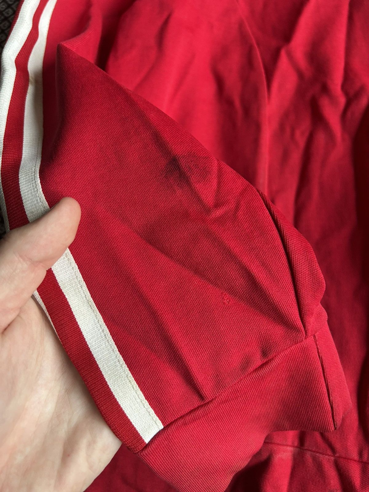 Adidas × Vintage Vintage 90s Adidas Zip Up Hoodie Red Y2K Streetwear Style Size US S / EU 44-46 / 1 - 6 Thumbnail