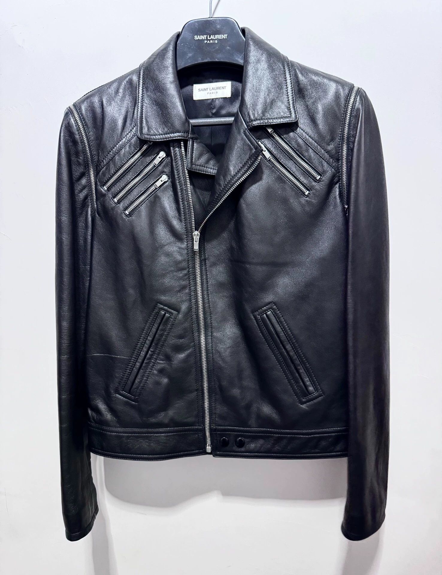 Saint Laurent Paris Saint Laurent SLP lambskin five-zip motorcycle jacket Size US S / EU 44-46 / 1 - 1 Thumbnail