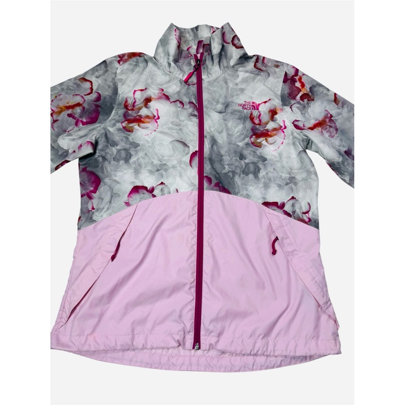 The North Face The North Face Pink & Gray Floral-Print Rain Jacket Size M Size M / US 6-8 / IT 42-44 - 3 Thumbnail
