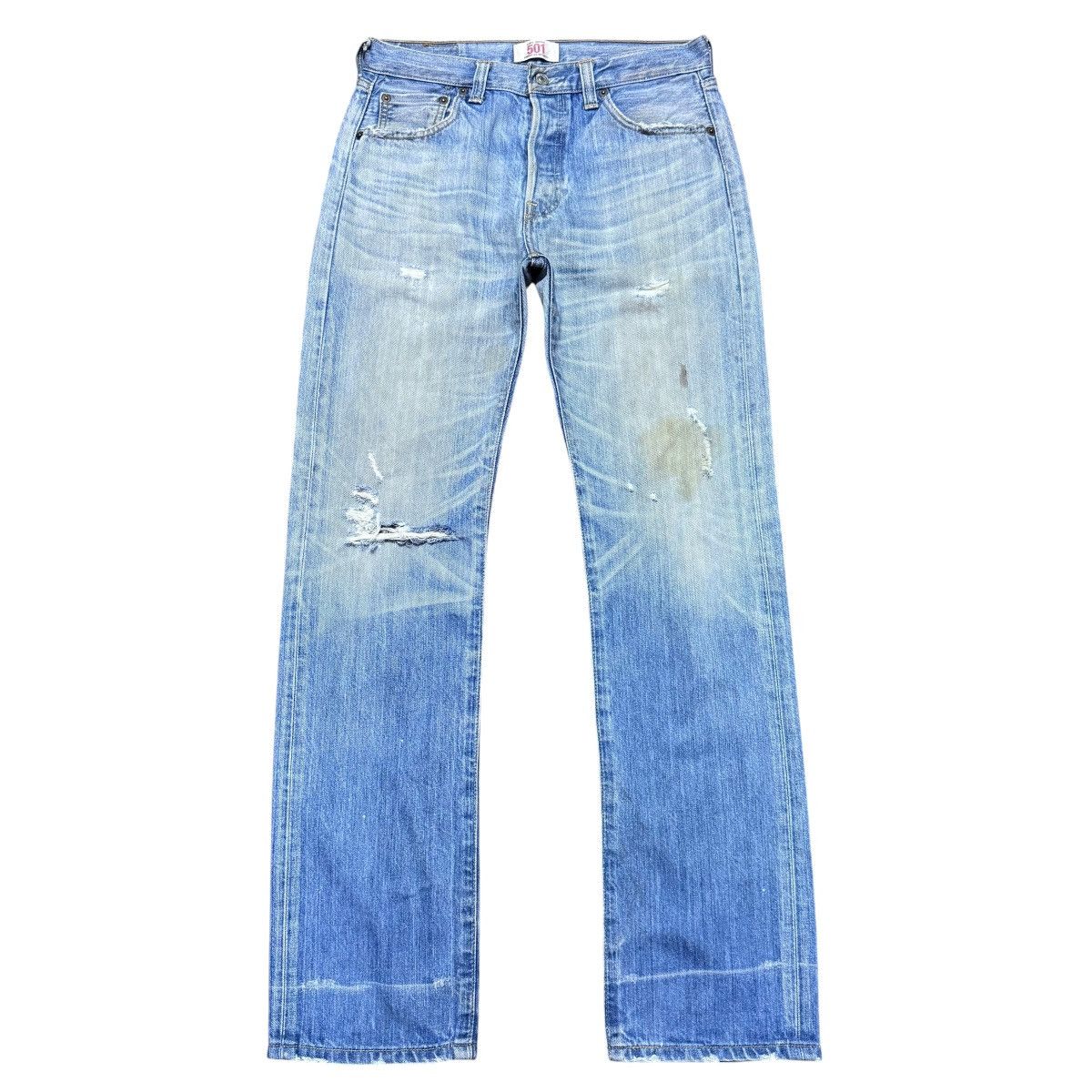 Levi's Levis 501 Distressed Jeans Size US 31 - 1 Thumbnail