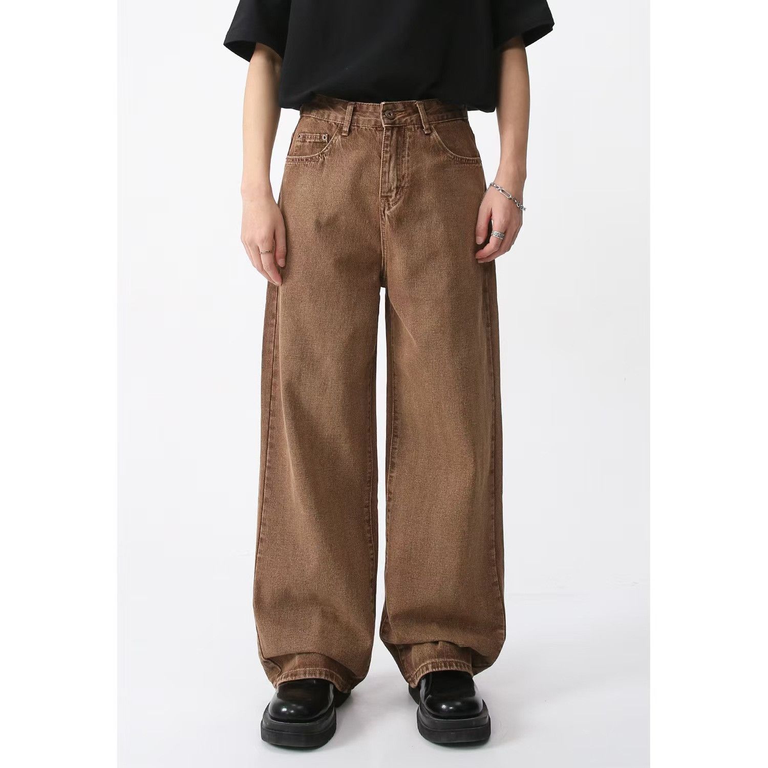 Japanese Brand × Jean Simple Casual Micro Flare Coffee Jeans Size US 30 / EU 46 - 2 Thumbnail