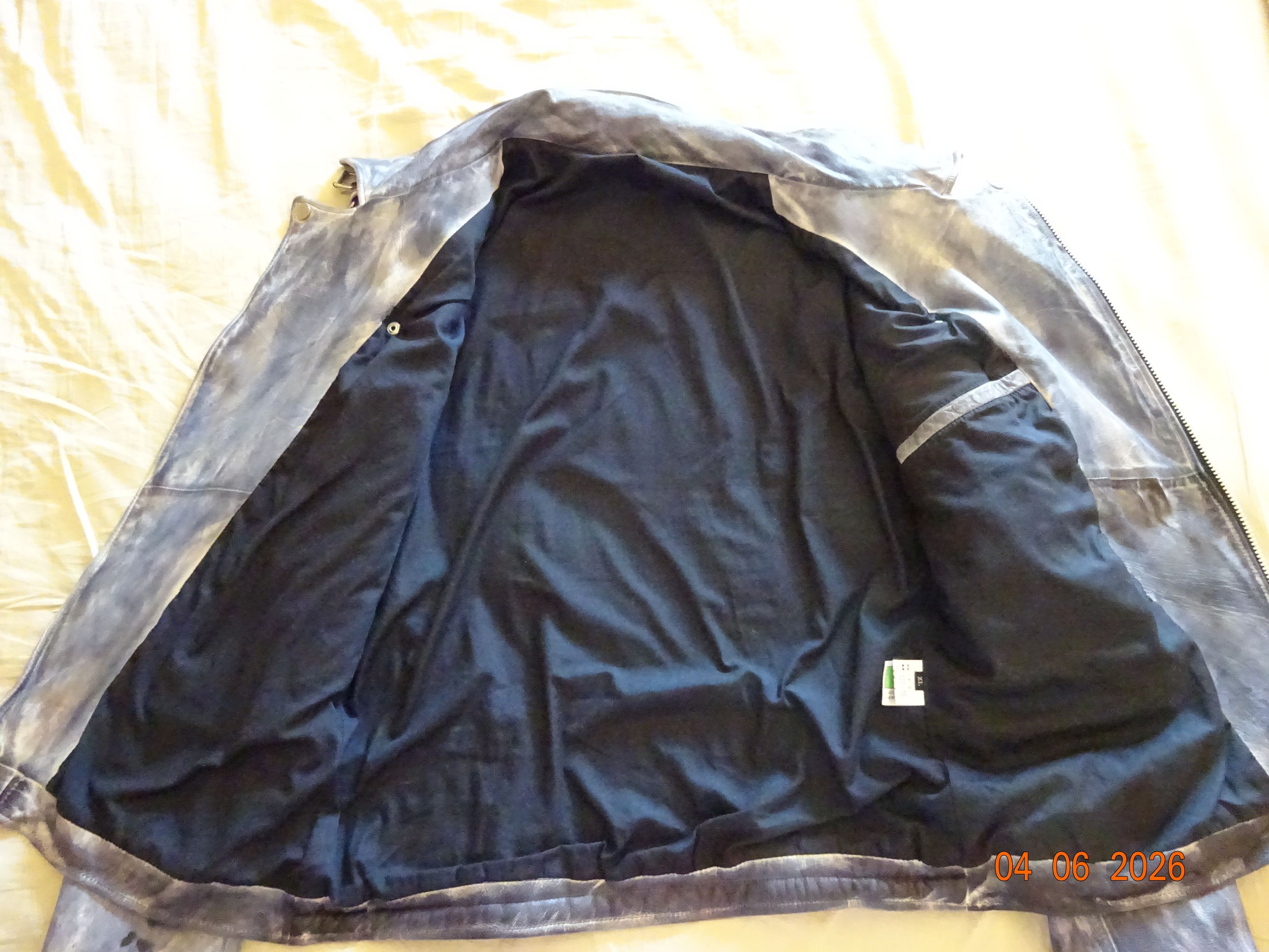 Other 100% ITALIAN LEATHER JACKET - SZ LARGE - BLUE Size US L / EU 52-54 / 3 - 8 Thumbnail