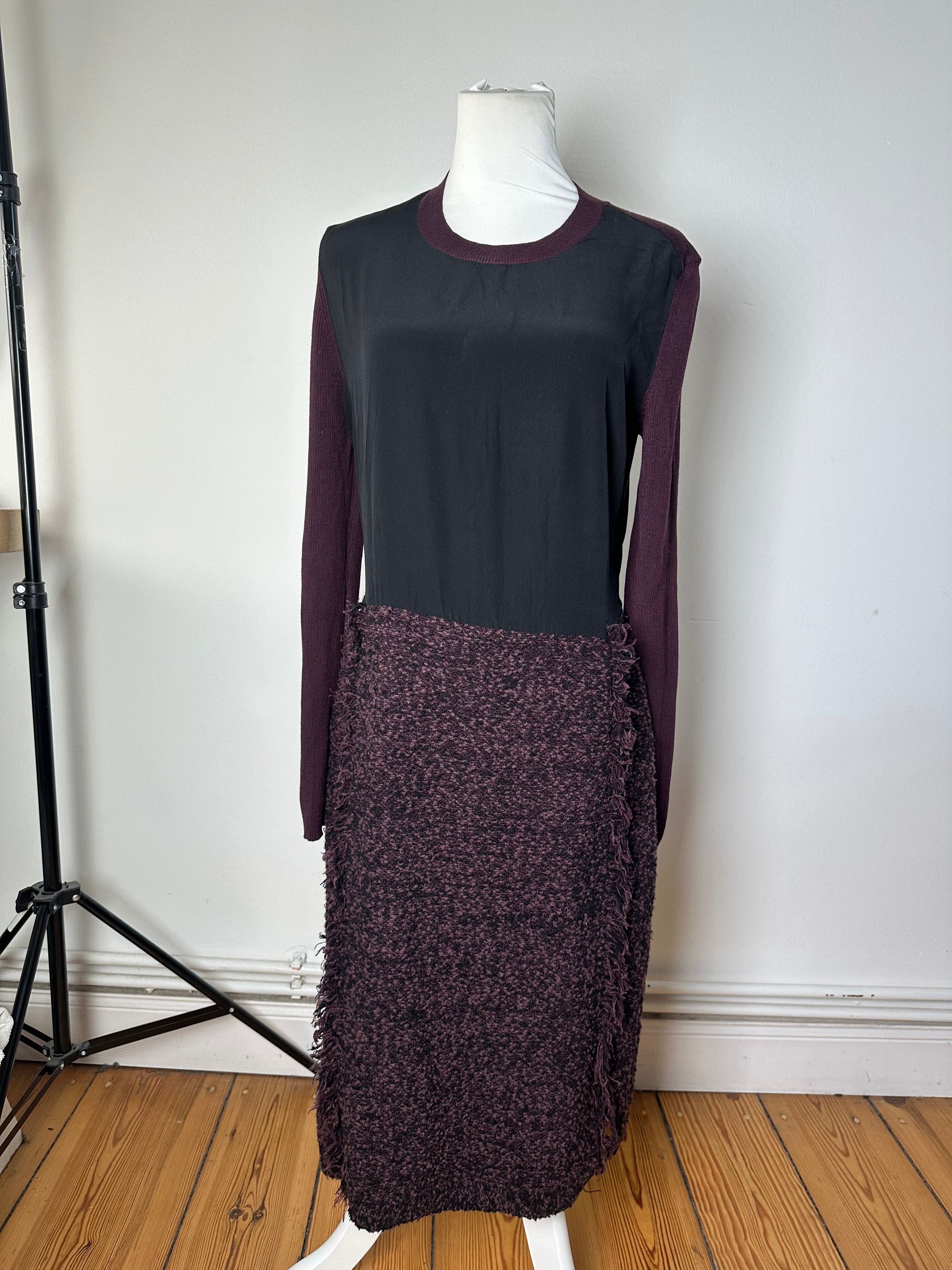 Salvatore Ferragamo Vintage Ferragamo Wool Dress Black Size L / US 10 / IT 46 - 1 Thumbnail