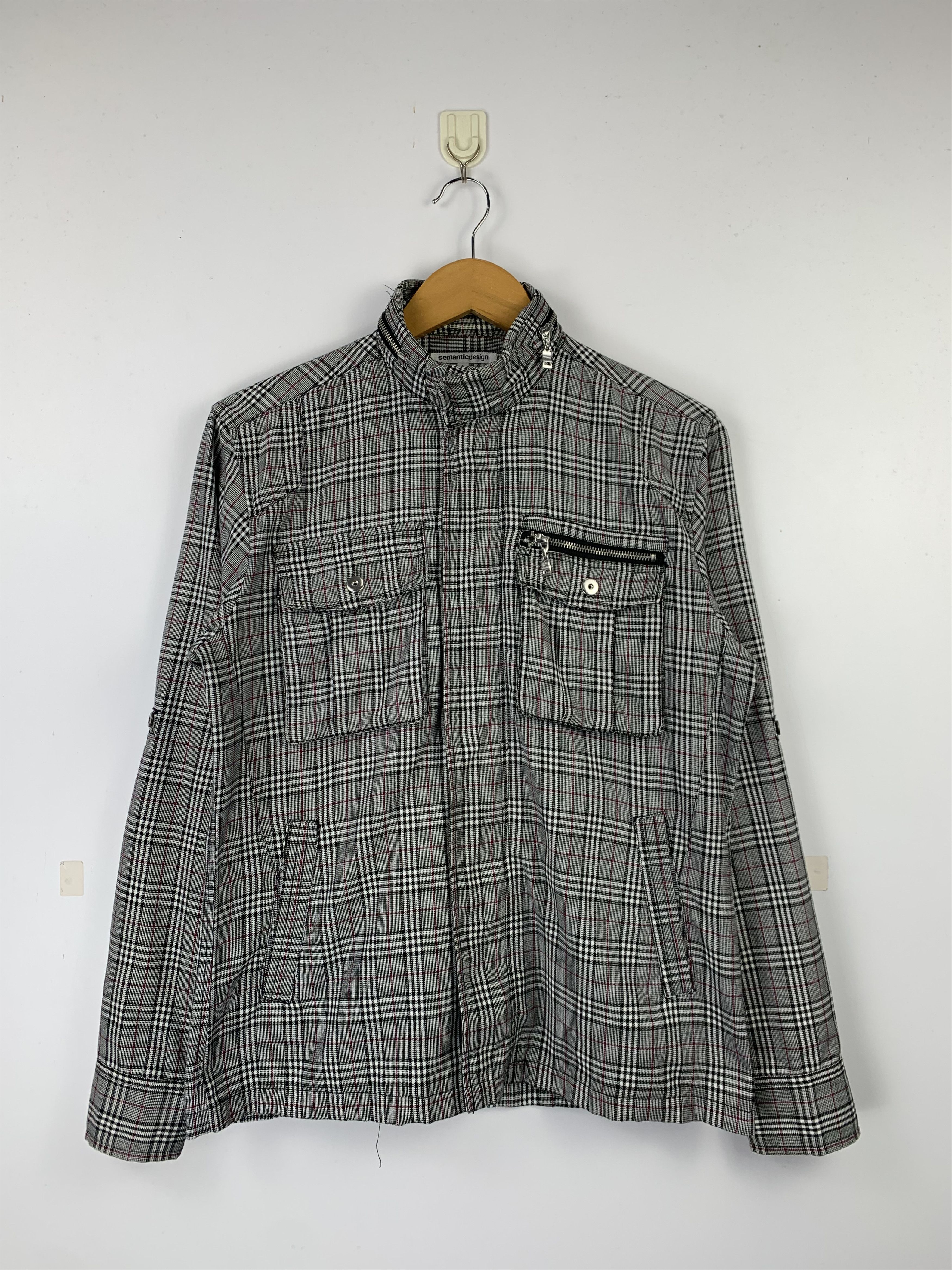 Japanese Brand Vintage Semantic Design Plaid Jacket J1586 Size US L / EU 52-54 / 3 - 1 Thumbnail