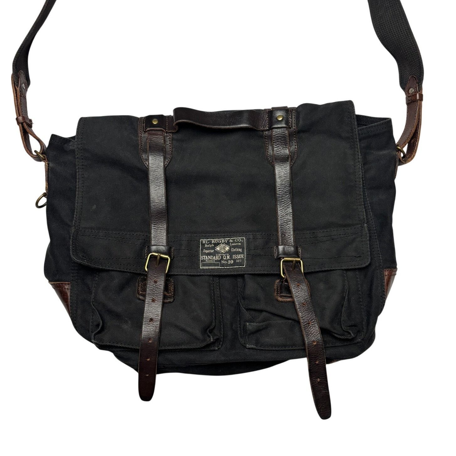 Ralph Lauren Rugby Ralph Lauren Canvas Utility Black Bag 12x19 Leather Size ONE SIZE - 1 Thumbnail