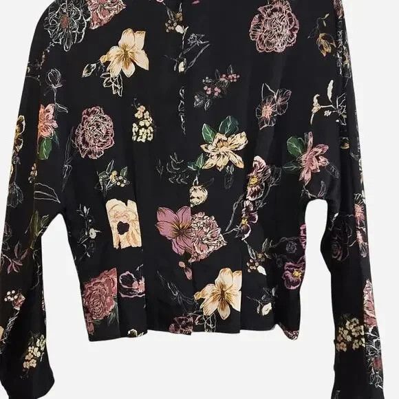 Zara ZARA Floral Satin Button Long Sleeve Top (NWT, Size M) Size M / US 6-8 / IT 42-44 - 4 Thumbnail
