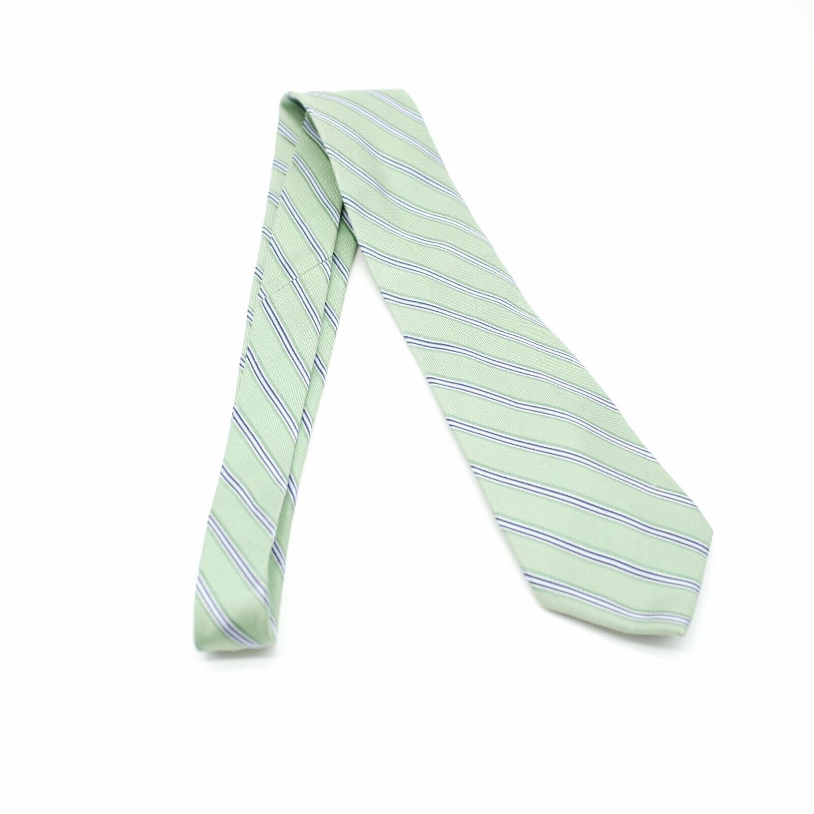 Nautica Nautica Green Blue Striped Woven Long Silk Tie Size ONE SIZE - 6 Thumbnail