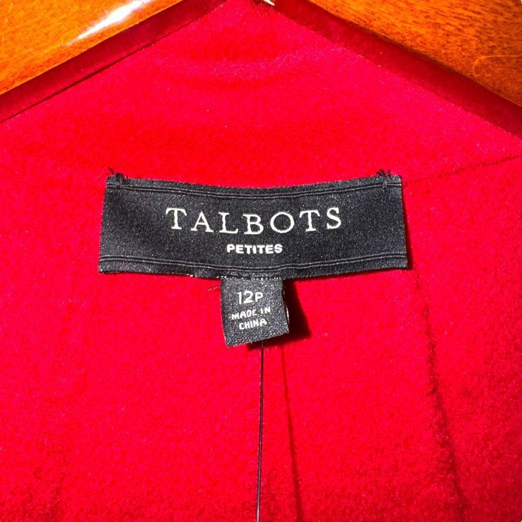Other NWT Talbots Petites Crimson Red Wool Pea Coat Size 12P Size XL / US 12-14 / IT 48-50 - 2 Thumbnail