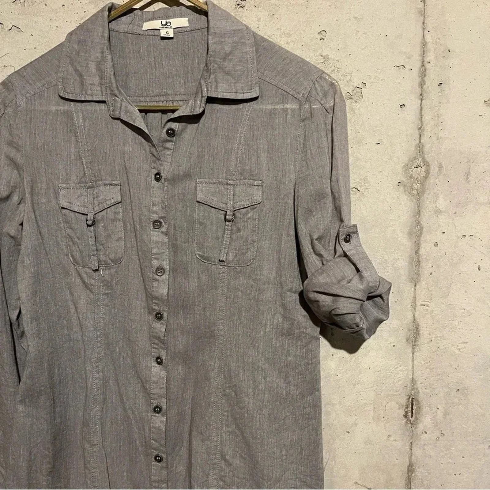 Other Ya Los Angeles Button Down Shirt Roll Tab Blouse Sz S Womens Size S / US 4 / IT 40 - 4 Thumbnail