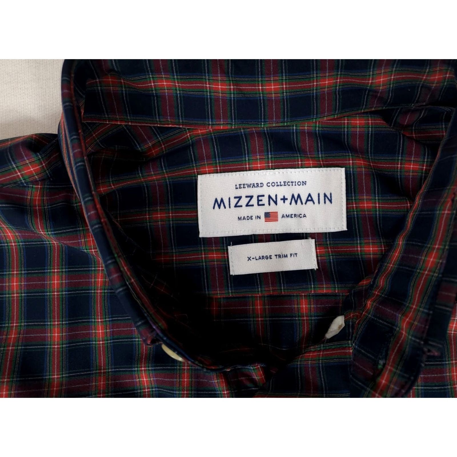 Mizzen+Main Mizzen+Main Shirt Button-Down Leeward Trim Fit Blue Plaid Made USA Mens XL NWT Size US XL / EU 56 / 4 - 3 Thumbnail