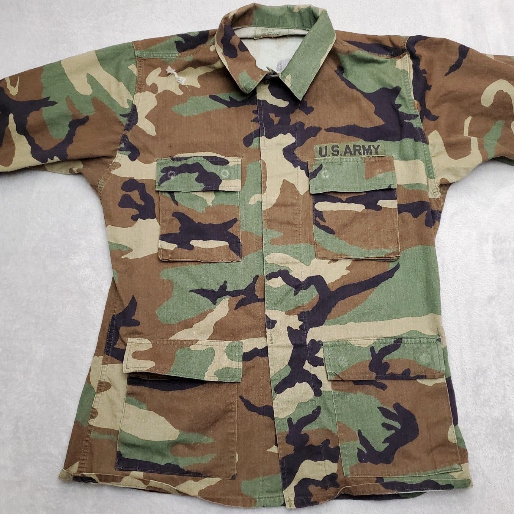 Vintage VINTAGE Woodland Camo Shirt Mens M Long Sleeve Army Military Outdoor Casual Button-Up Size US M / EU 48-50 / 2 - 2 Thumbnail