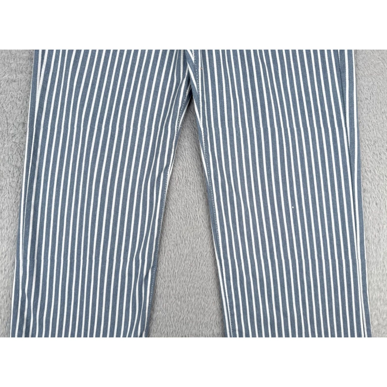 Vintage Jeans Women 26 Blue White Vertical Stripe Denim Wide Leg High Rise Cotton 26x29 Size 26" / US 2 / IT 38 - 3 Thumbnail