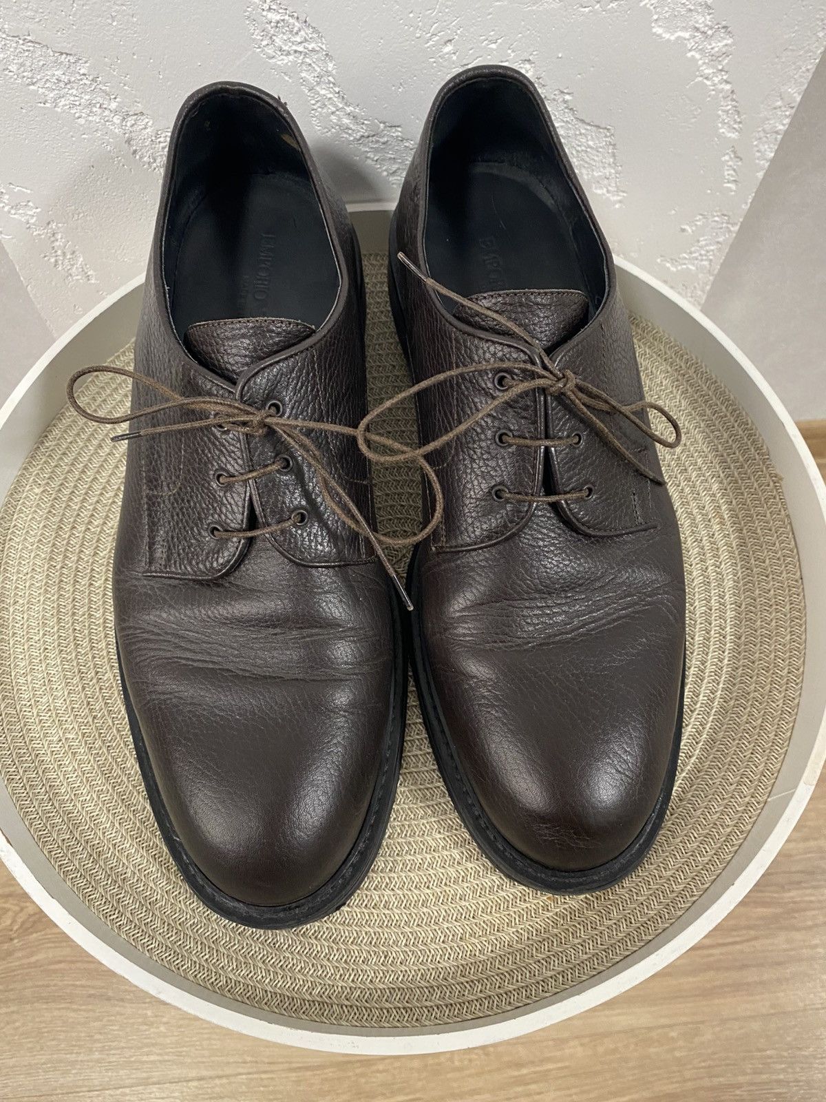 Emporio Armani Emporio Armani Brown Leather Oxford Derby Shoes Size: 44 Size US 11 / EU 44 - 2 Thumbnail