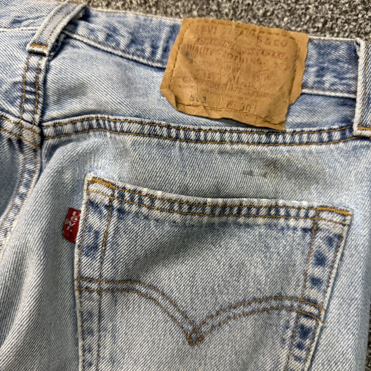 Levi's Vintage Clothing 🔥🇺🇸 Vintage 90s Levis 501 Super Distressed Faded Denim Size US 30 / EU 46 - 6 Thumbnail