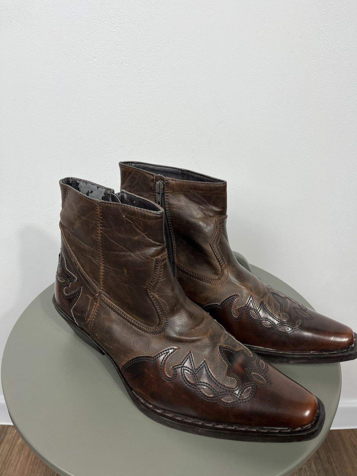 Other Vintage Western Faux Leather Ankle Boots Brown EU 42 Size US 9 / EU 42 - 2 Thumbnail