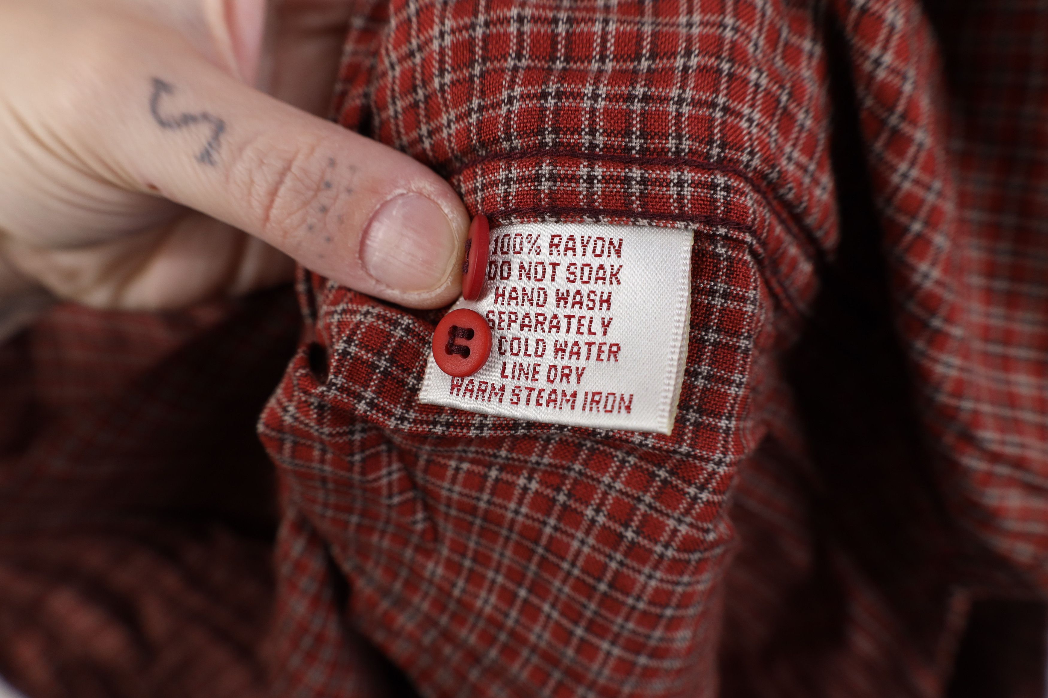 Vintage Vintage 90s Streetwear Band Collar Button Shirt Plaid Size US M / EU 48-50 / 2 - 8 Thumbnail