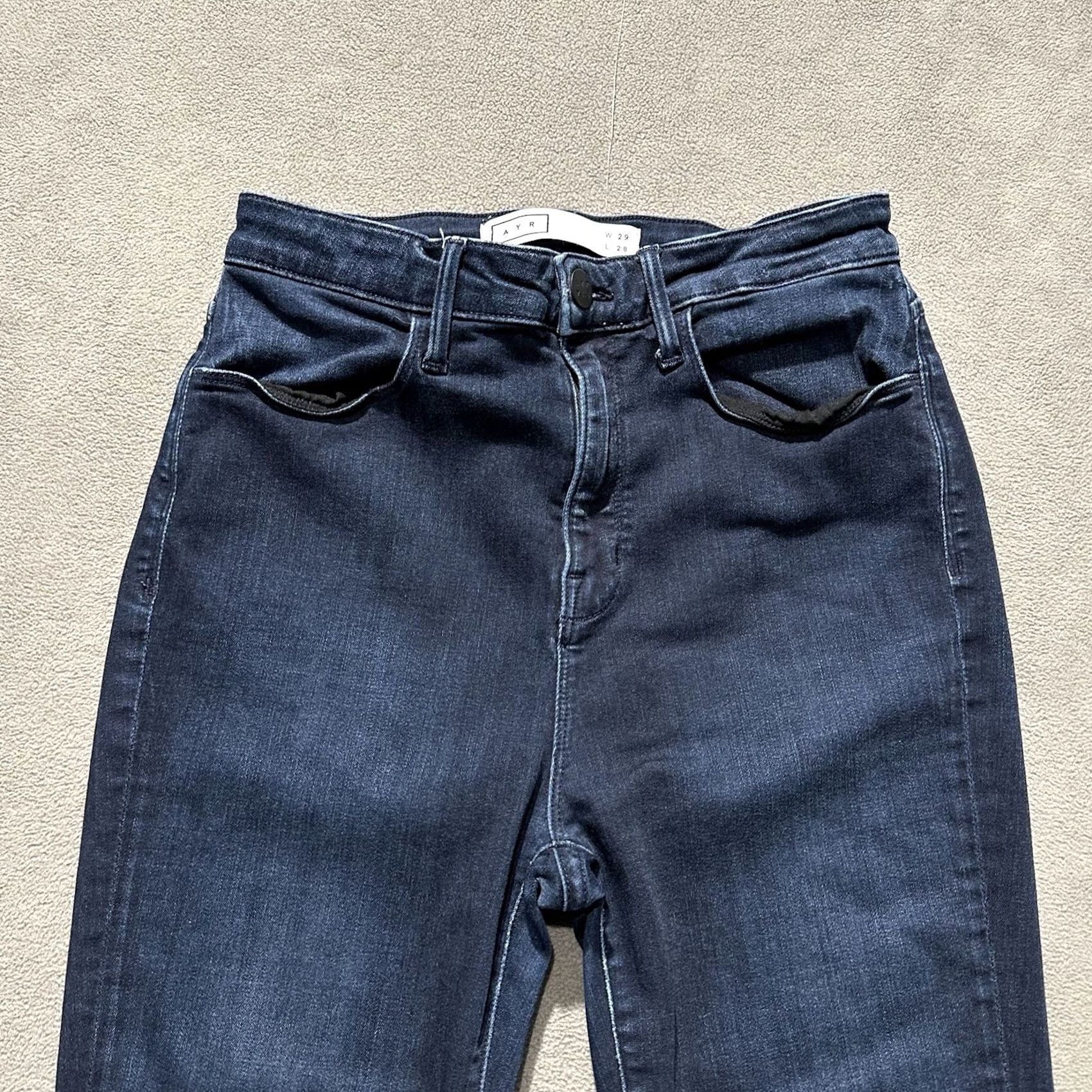 AYR Ayr Jeans Womens High Rise Skinny Stretch Dark Wash Blue 29x28 (26x27.5) Casual Size 29" - 3 Thumbnail