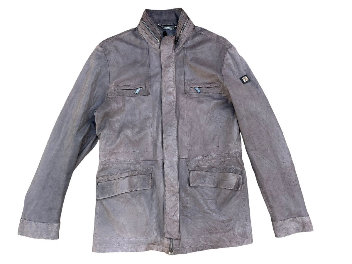 Versace Collection Dirty Patina Lamb Leather Jacket