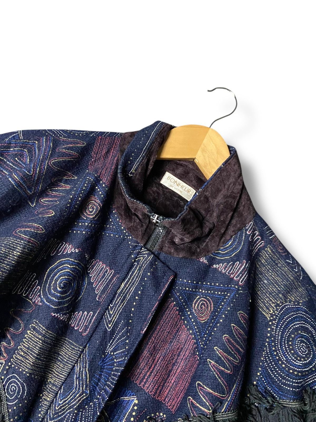 Japanese Brand Bonheur De Votre Velvet Patterned Fabric Jacket (166) Size US M / EU 48-50 / 2 - 6 Thumbnail
