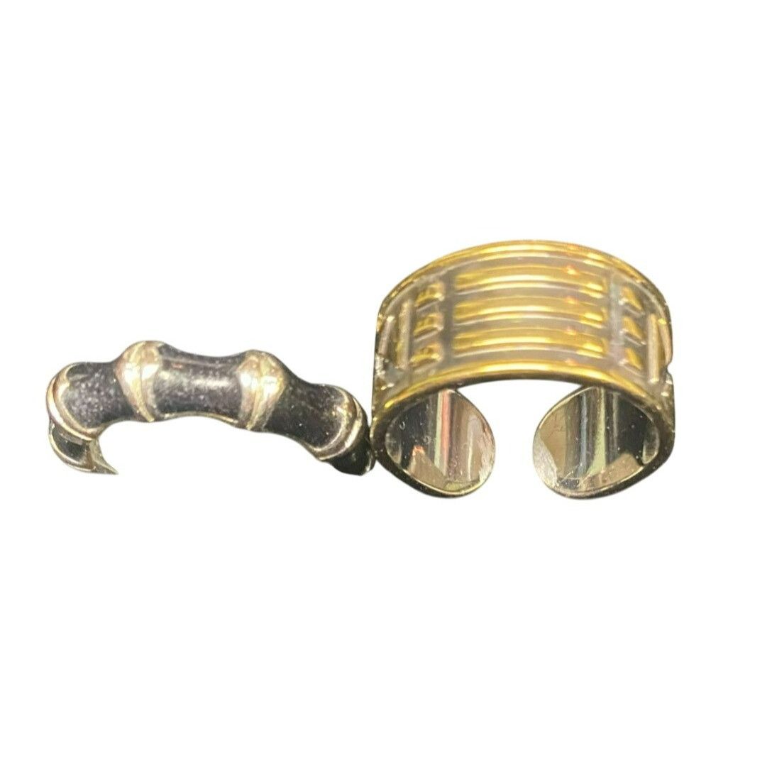 Other Gold & Silver-Tone Ring Set With Black Bamboo & Engraved Des Size ONE SIZE - 1 Thumbnail