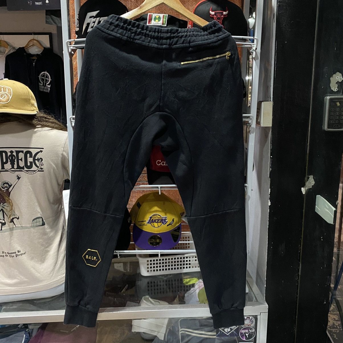 BAL BALR. Black Sweatpants - "LIFE OF A BALR." Gold Logo Joggers Size US 32 / EU 48 - 2 Thumbnail