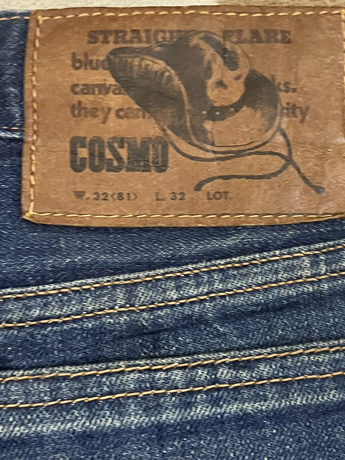 Beauty Beast × POST ARCHIVE FACTION (PAF) Vintage Cosmo Indigo Flare Denim Size US 30 / EU 46 - 15 Thumbnail