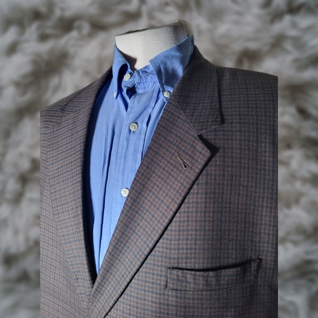 Jos. A. Bank Jos. A. Bank Coat Brown Check Tweed Wool Silk 52R Men Size US L / EU 52-54 / 3 - 1 Thumbnail