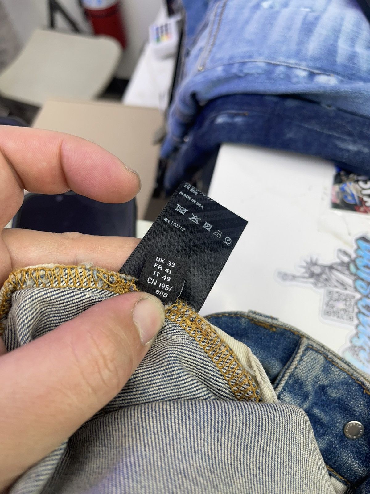 Amiri Amiri MX1 (Orange Plaid) jeans blue Size US 33 - 9 Thumbnail