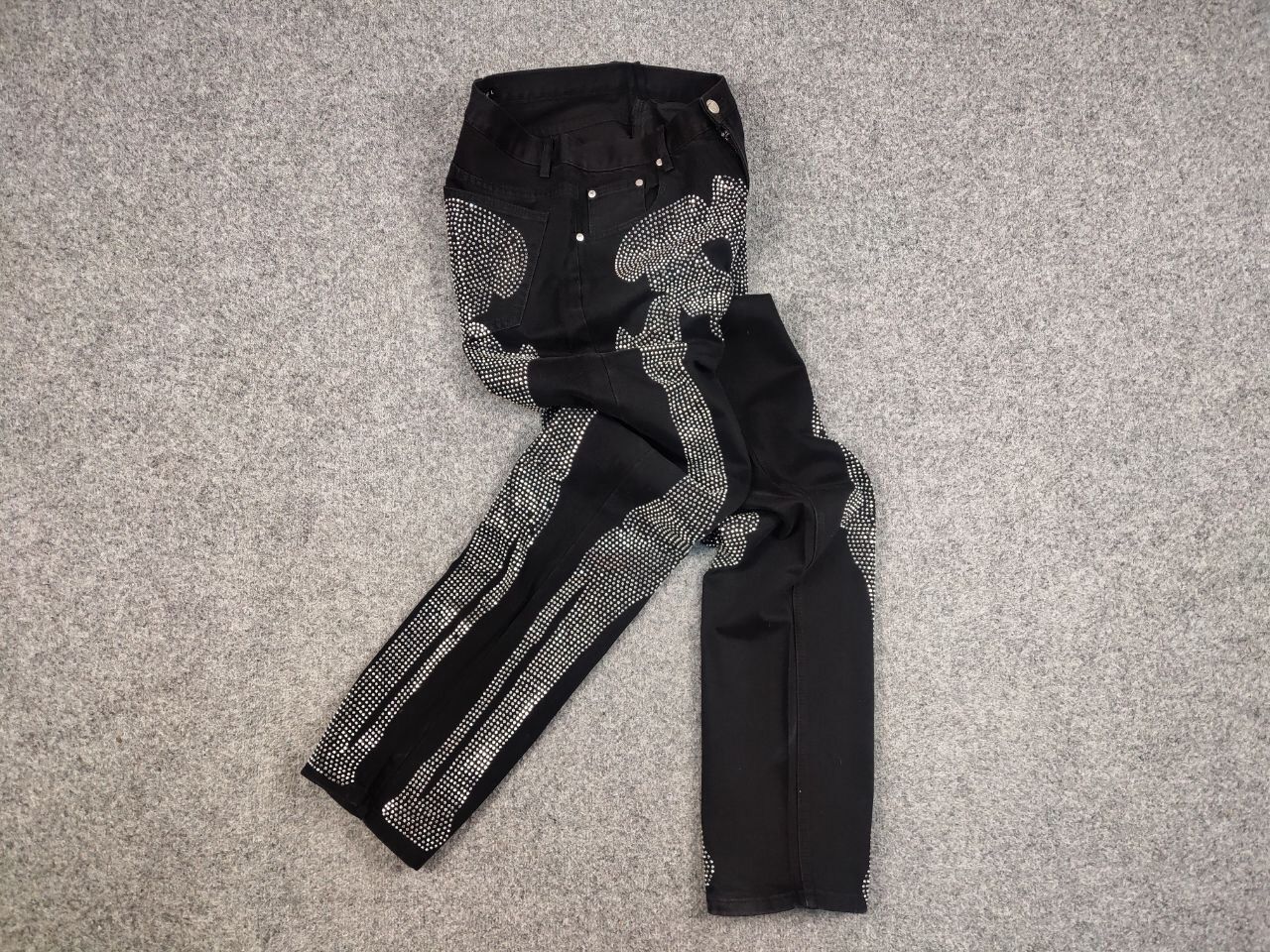 Japanese Brand Vintage Japanese Skeleton diamond Logo Black Denim Jeans Size US 30 / EU 46 - 10 Thumbnail