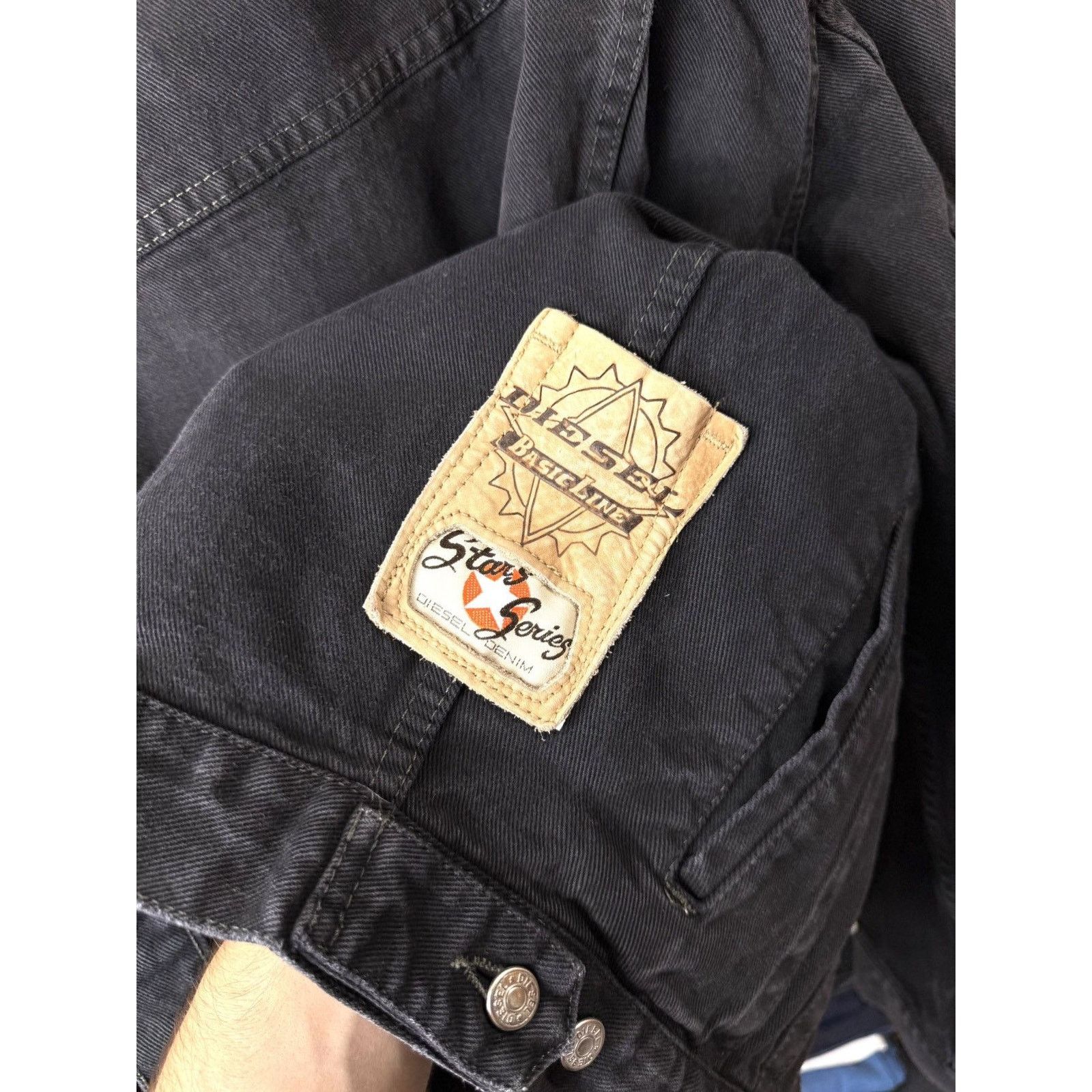 Diesel 💥Rare! Vintage Diesel Denim Jacket Archive Leather Patch Size US XXL / EU 58 / 5 - 4 Thumbnail