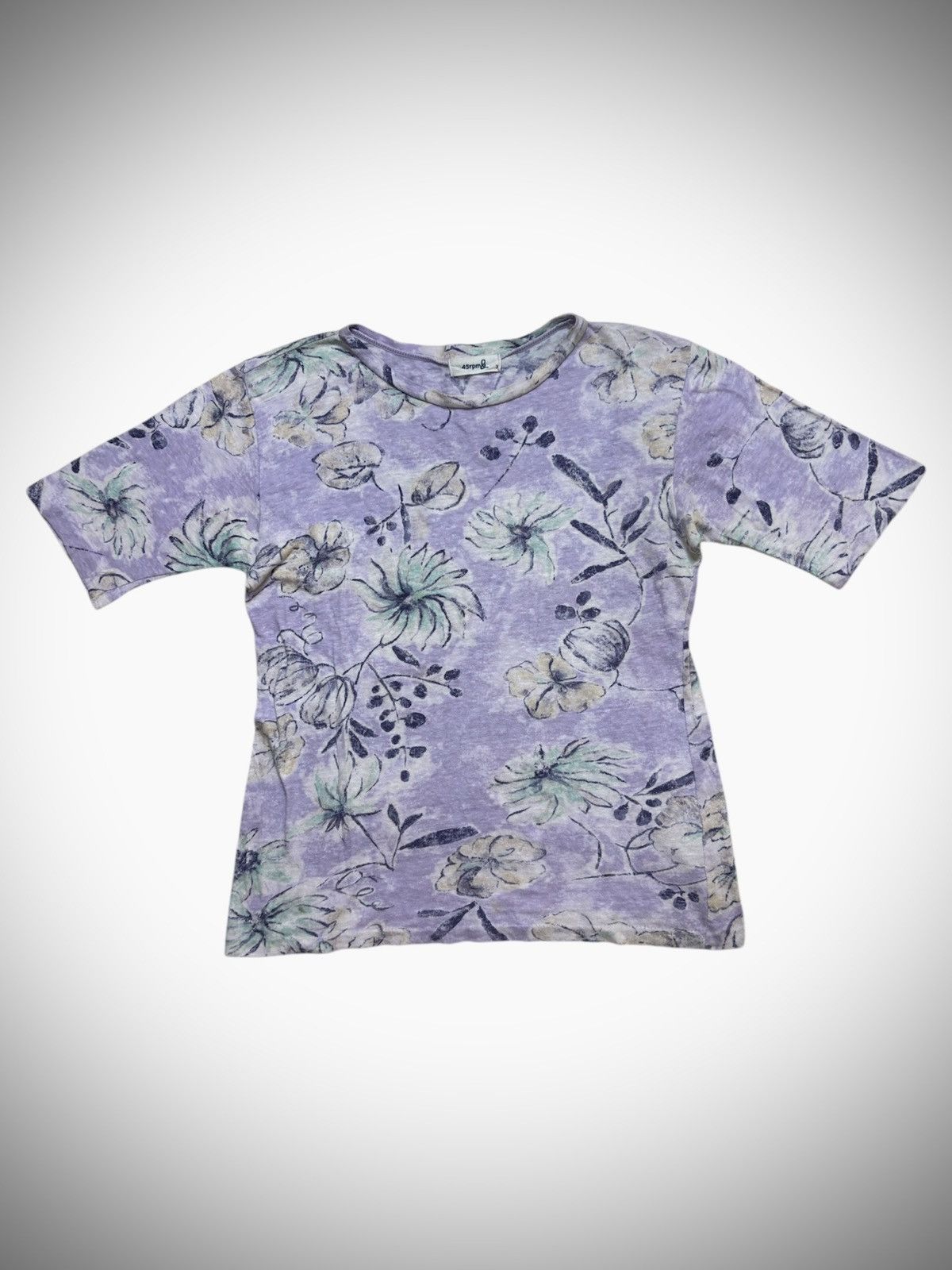 Vintage 45rpm - Floral Motif Single Stitch T-Shirt