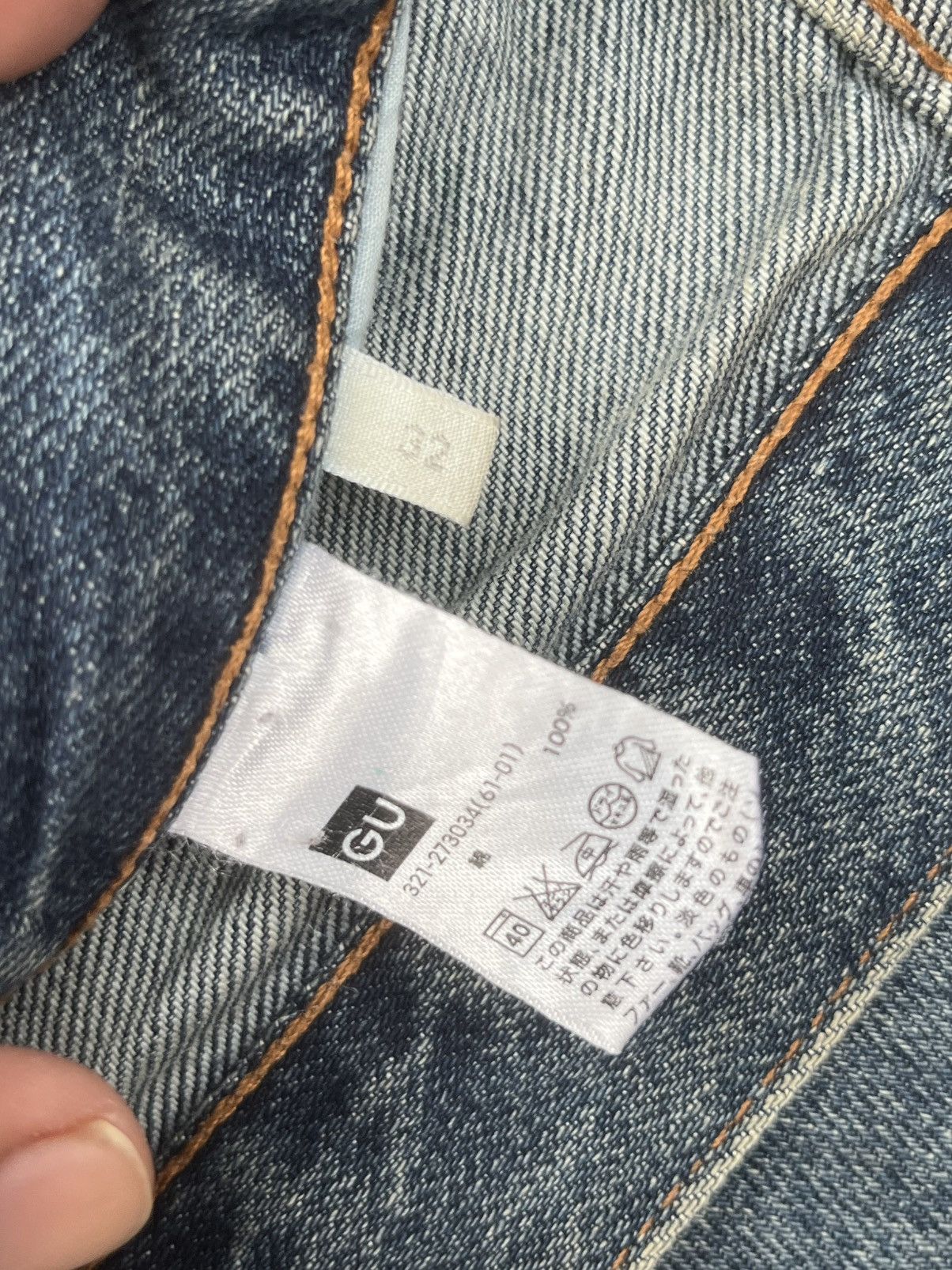 Japanese Brand Vintage Japanese Brand GU Distress Frayed Leg Blue Wash Jean Size US 32 / EU 48 - 9 Thumbnail