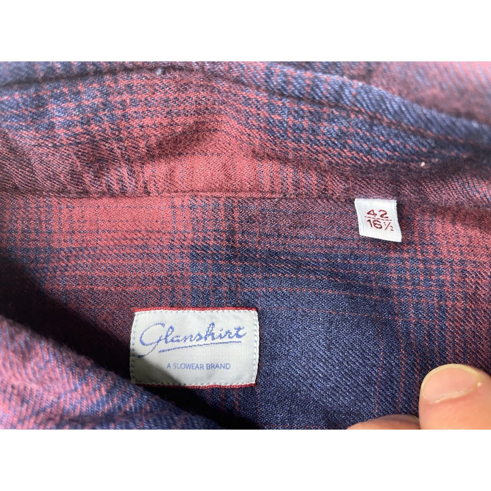 Glanshirt NWT Glanshirt Dress Shirt Men’s Size 42/16.5 Plaid Check 100% Cotton Multicolor Long Sleeve Button Collar Point Bre breathable Italy Size 46R - 6 Thumbnail