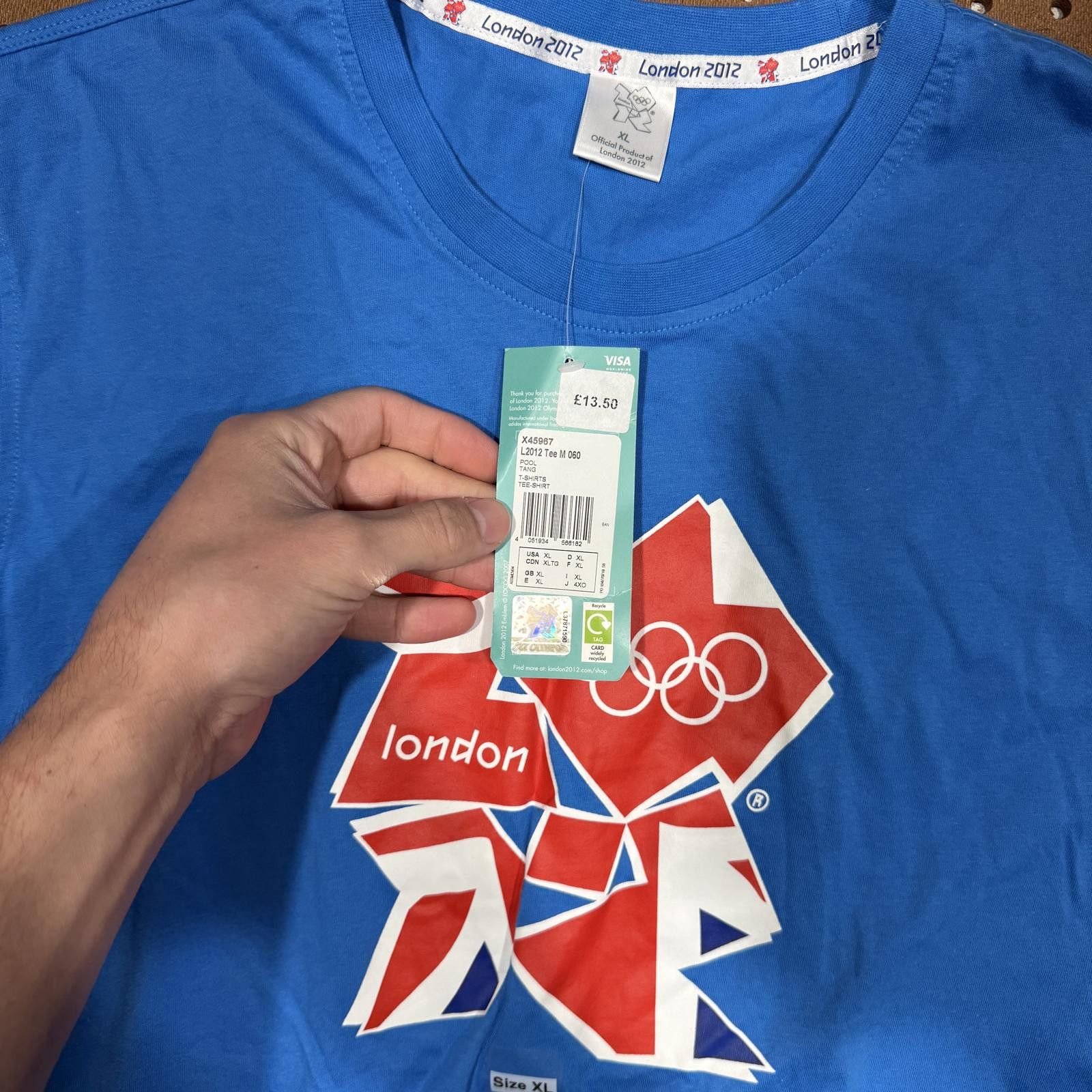Designer London 2012 Olympics Blue T-Shirt Size US XL / EU 56 / 4 - 4 Thumbnail