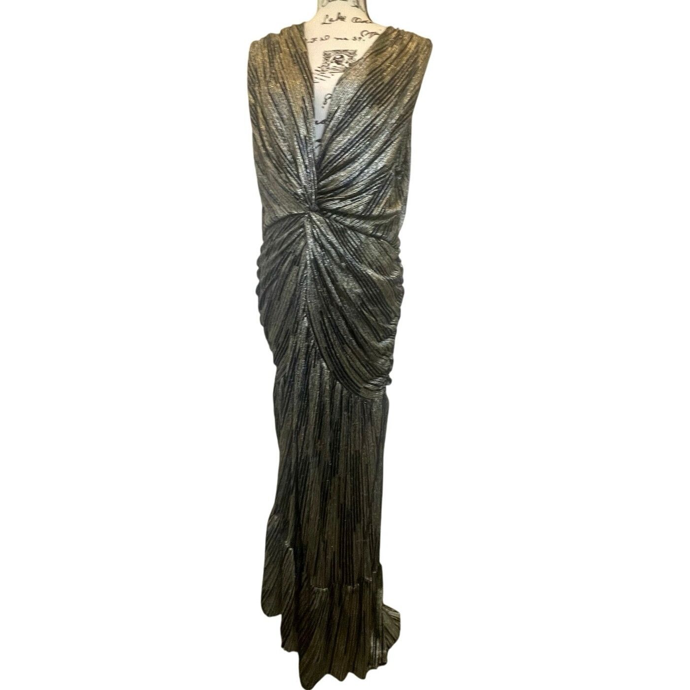 MISA Los Angeles MISA LOS ANGELES MAX DRESS METALLIC AVA TWIST RUCHED SZ XL Size XL / US 12-14 / IT 48-50 - 17 Thumbnail