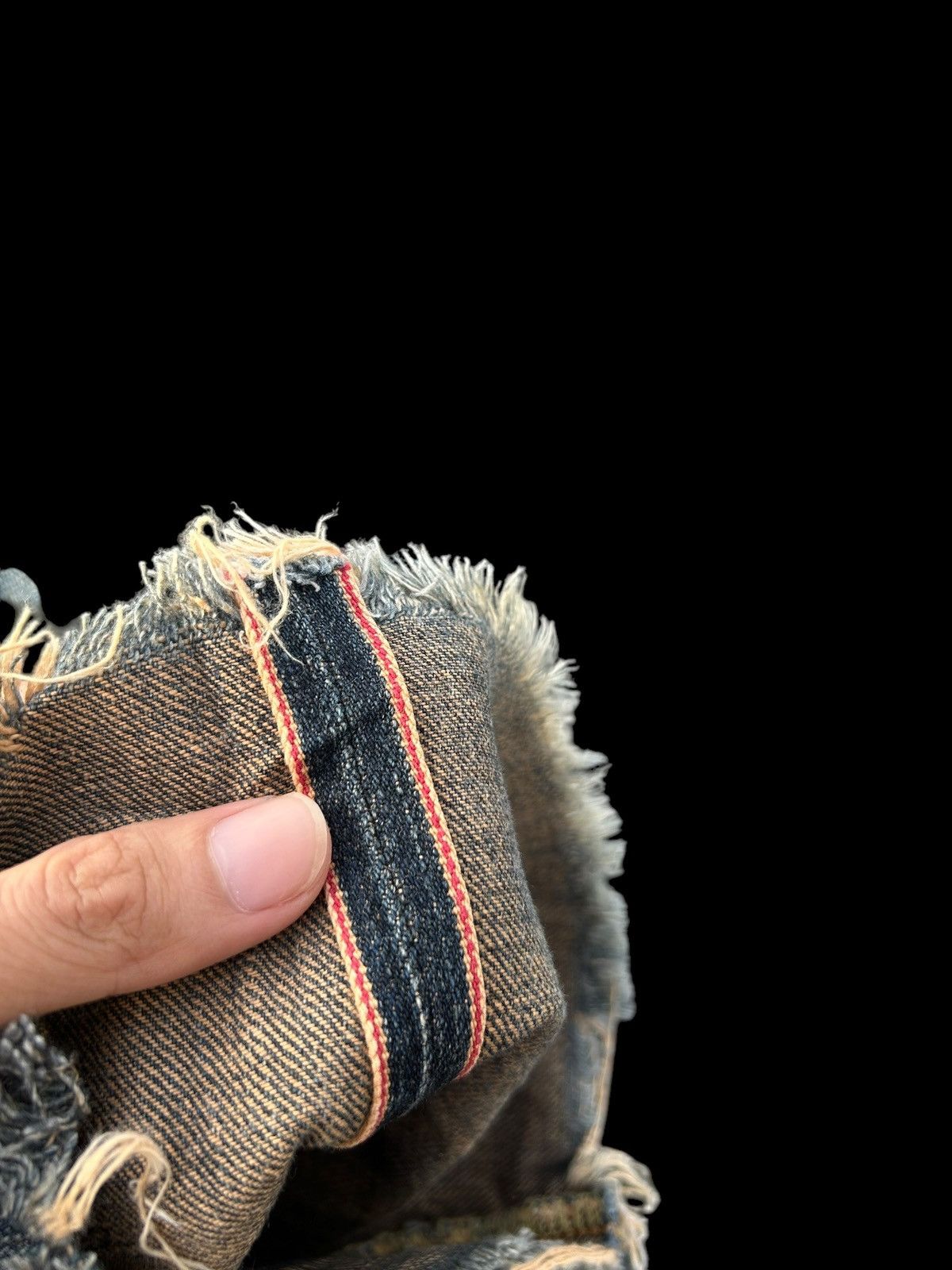 Japanese Brand × Kapital × Vintage Rusty Edwin Selvedge Distressed Short Denim jeans Size US 31 - 2 Thumbnail