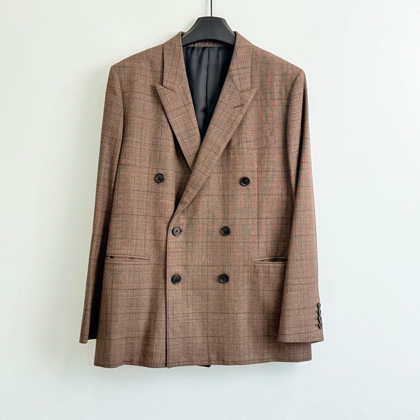 Celine Celine Brown Plaid Double-Breasted Blazer Size US M / EU 48-50 / 2 - 1 Thumbnail