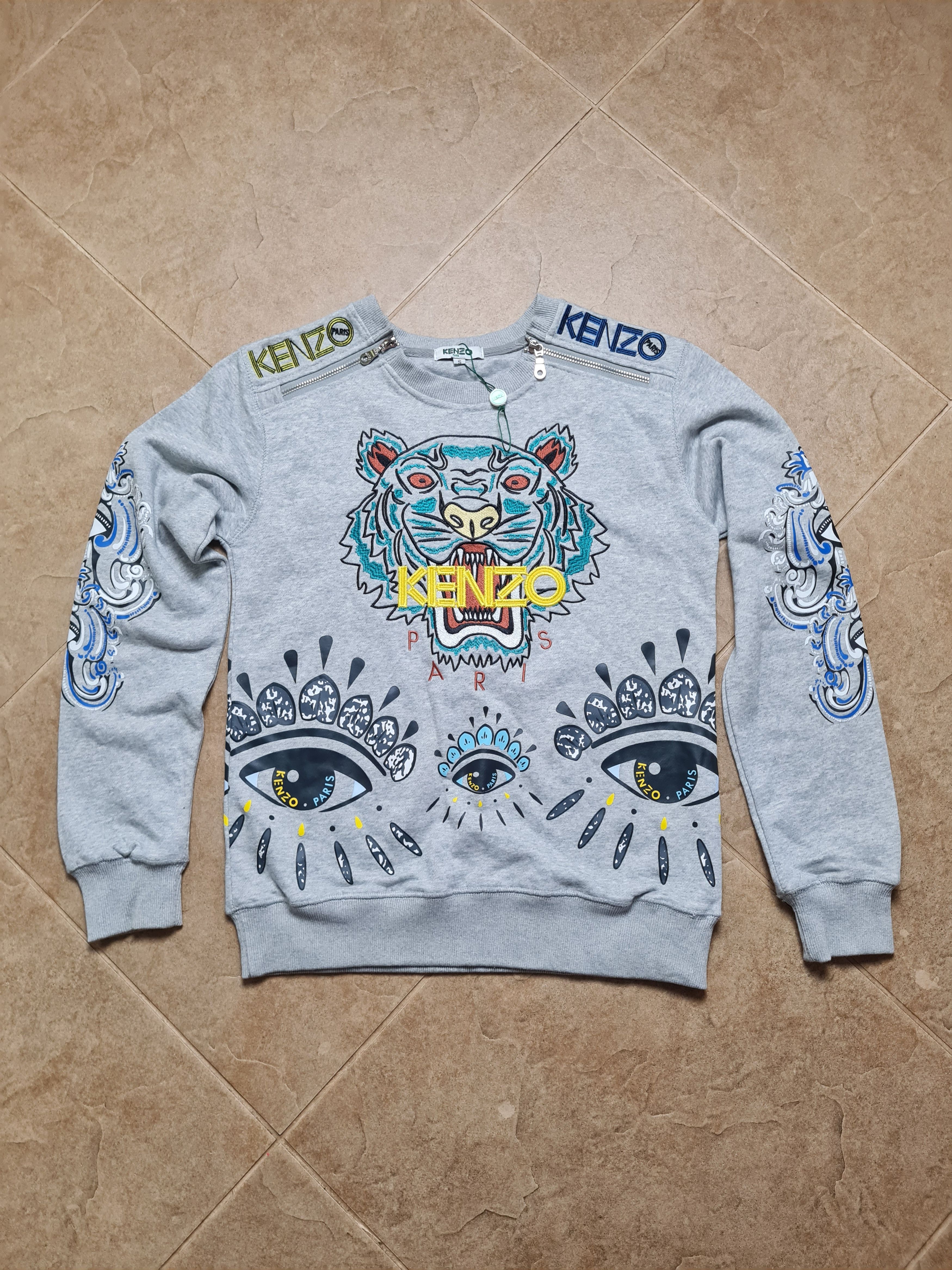 Kenzo Womens Sweatshirt KENZO big Logo Tiger Eyes Crewneck Jungle Size S / US 4 / IT 40 - 1 Thumbnail