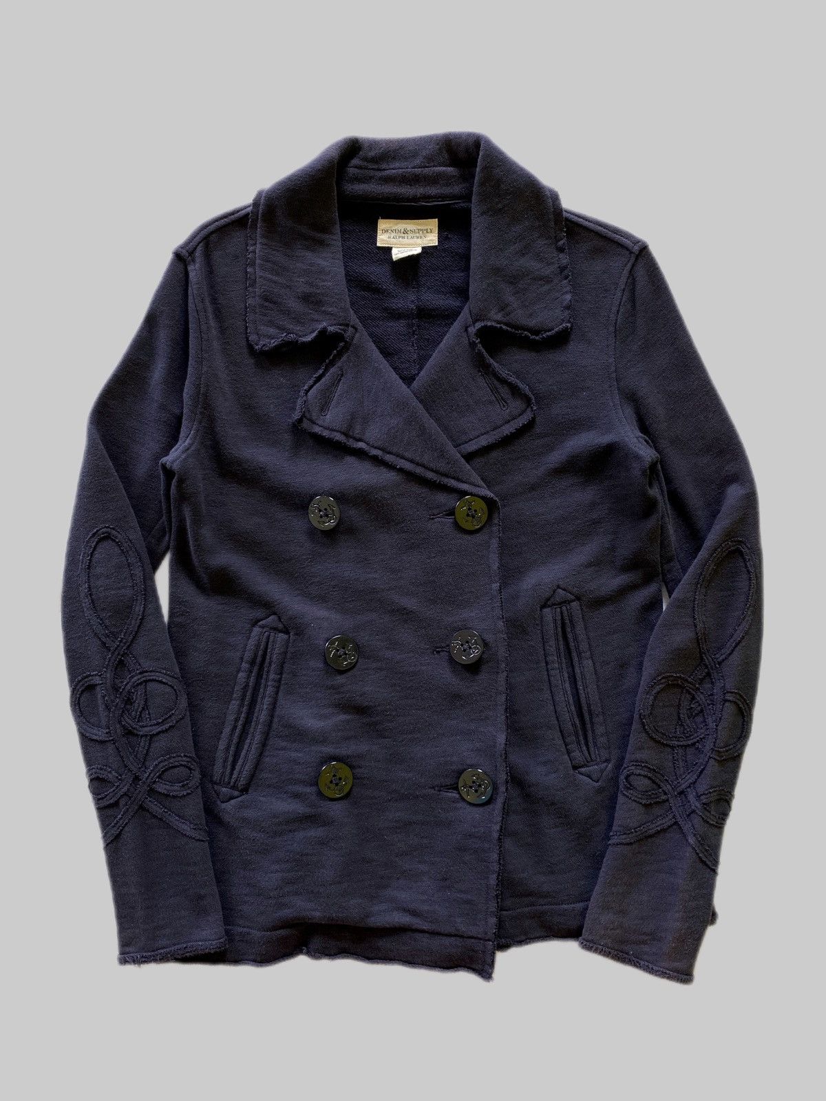 Denim & Supply Ralph Lauren Double Breasted Cotton Jacket Embroidered Sleeves Size US S / EU 44-46 / 1 - 6 Thumbnail
