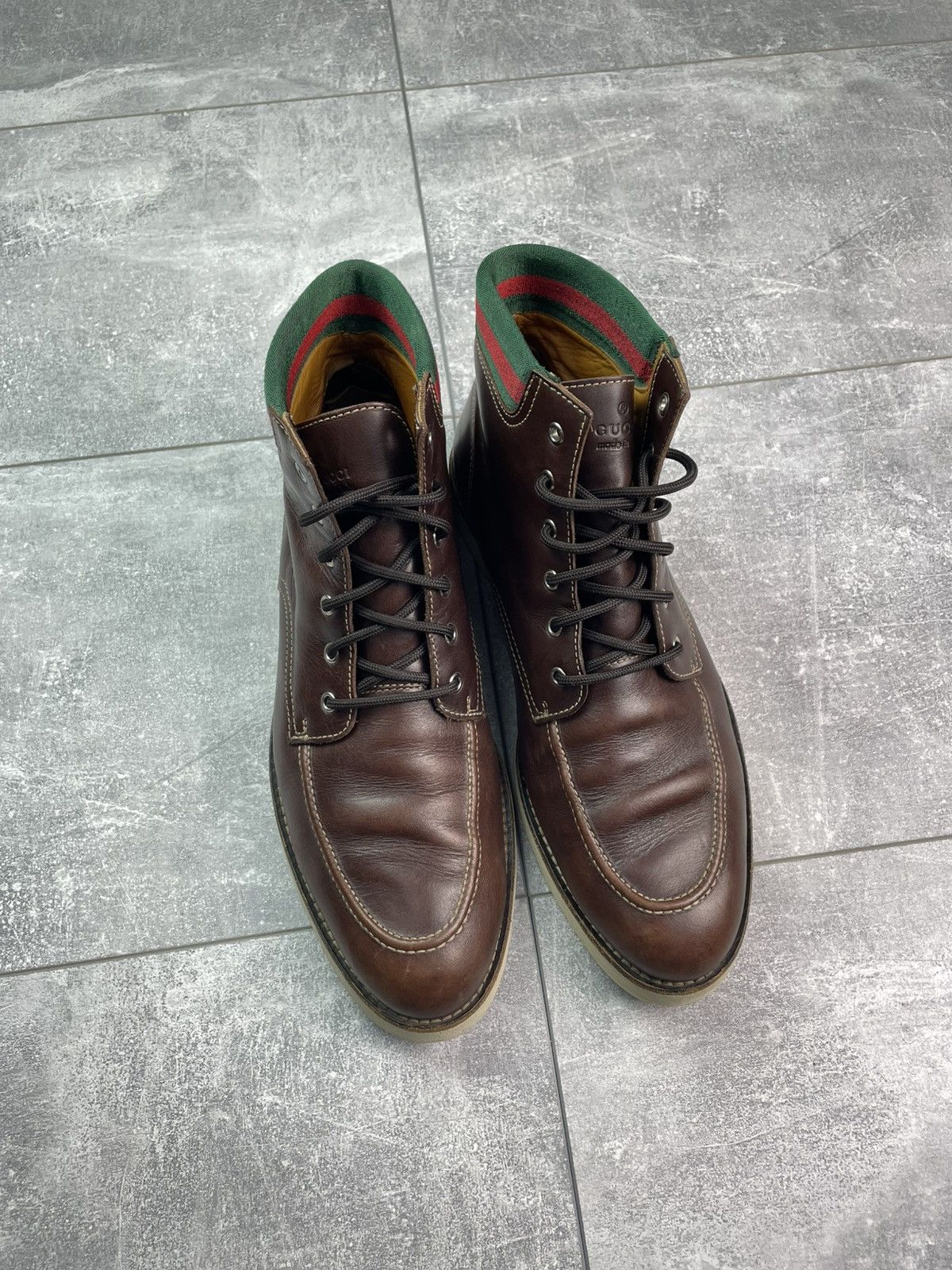Gucci Gucci Classic Leather Boots Brown Size US 11 / EU 44 - 3 Thumbnail