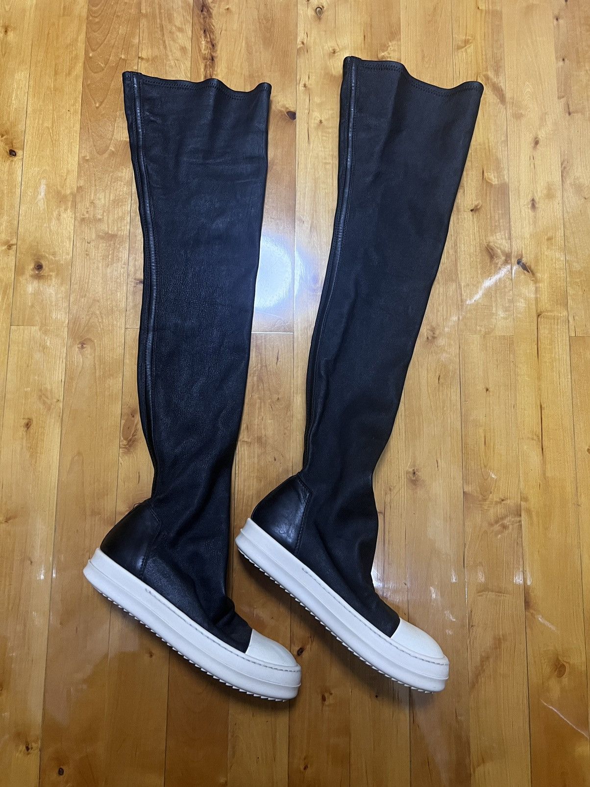 Rick Owens Rick owens mainline leather thigh high stocking sz36 Size US 6 / IT 36 - 4 Thumbnail