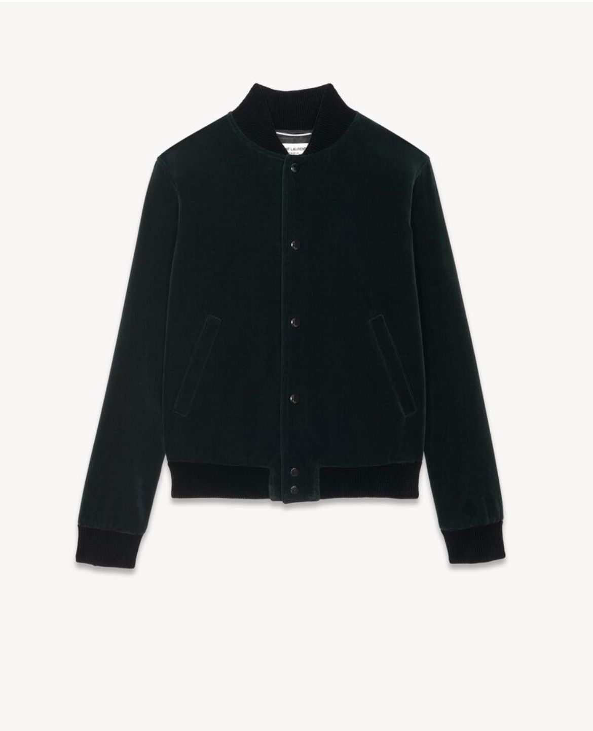 Saint Laurent Paris o1s1wg111024 Teddy Jacket in Cotton Velvet in Dark Green Size US S / EU 44-46 / 1 - 1 Thumbnail