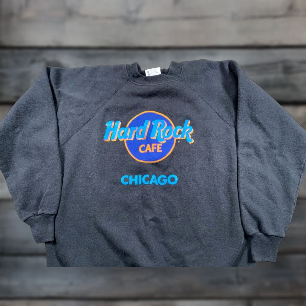 Hard Rock Cafe VTG Hard Rock Cafe Chicago Sweatshirt Adult Large Black 50/50 USA Made Raglan Size US L / EU 52-54 / 3 - 1 Thumbnail