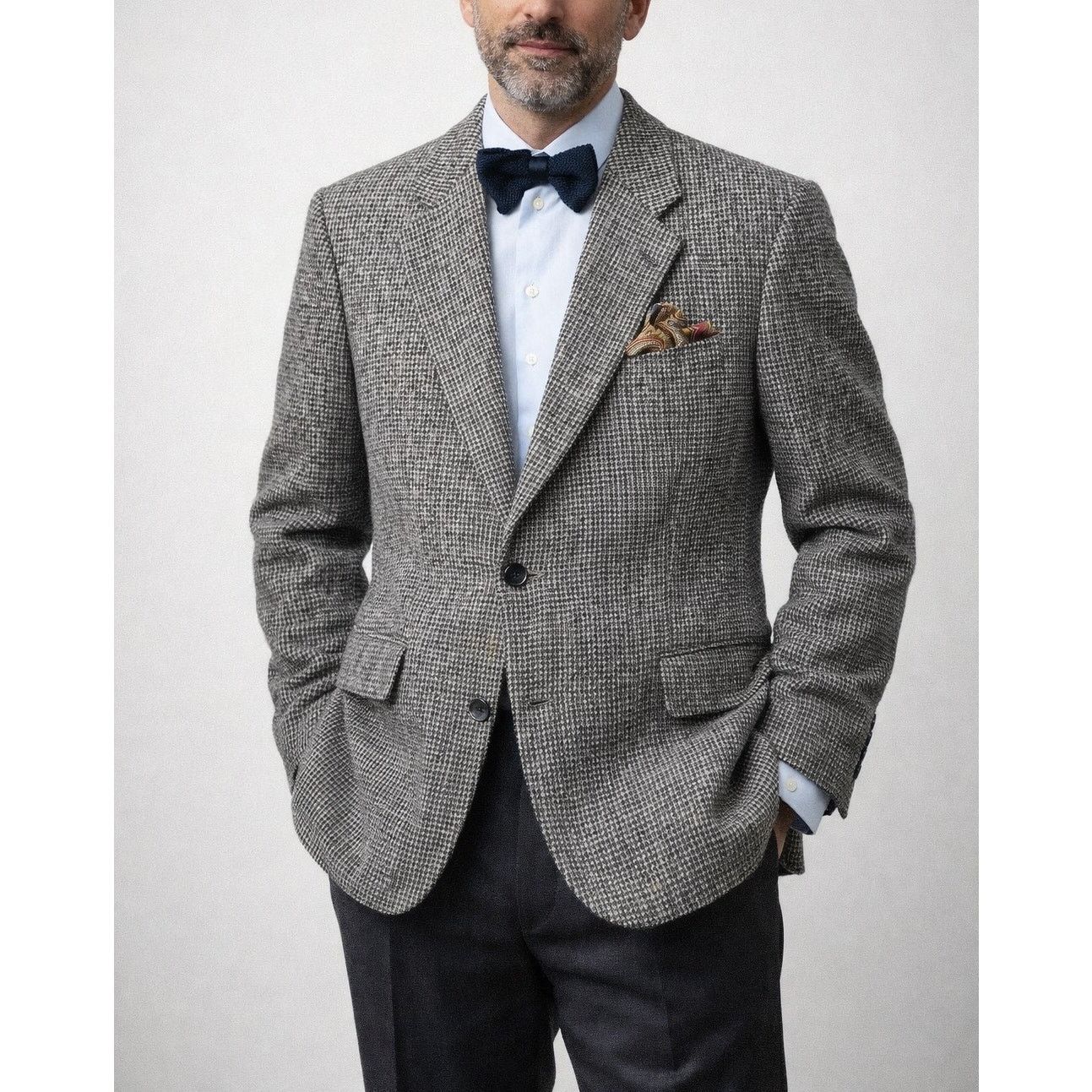 Harris Tweed Harris Tweed Gray Wool Blazer 44S EU 54S Size 44S - 1 Thumbnail