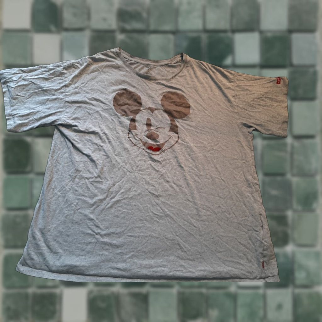 Levi's Levis Mickey Mouse Shirt Mens XL Short Sleeve Gray T-Shirt Disney Graphic Print Crew Neck Cotton All Seasons Regular Fit Size US XL / EU 56 / 4 - 1 Thumbnail
