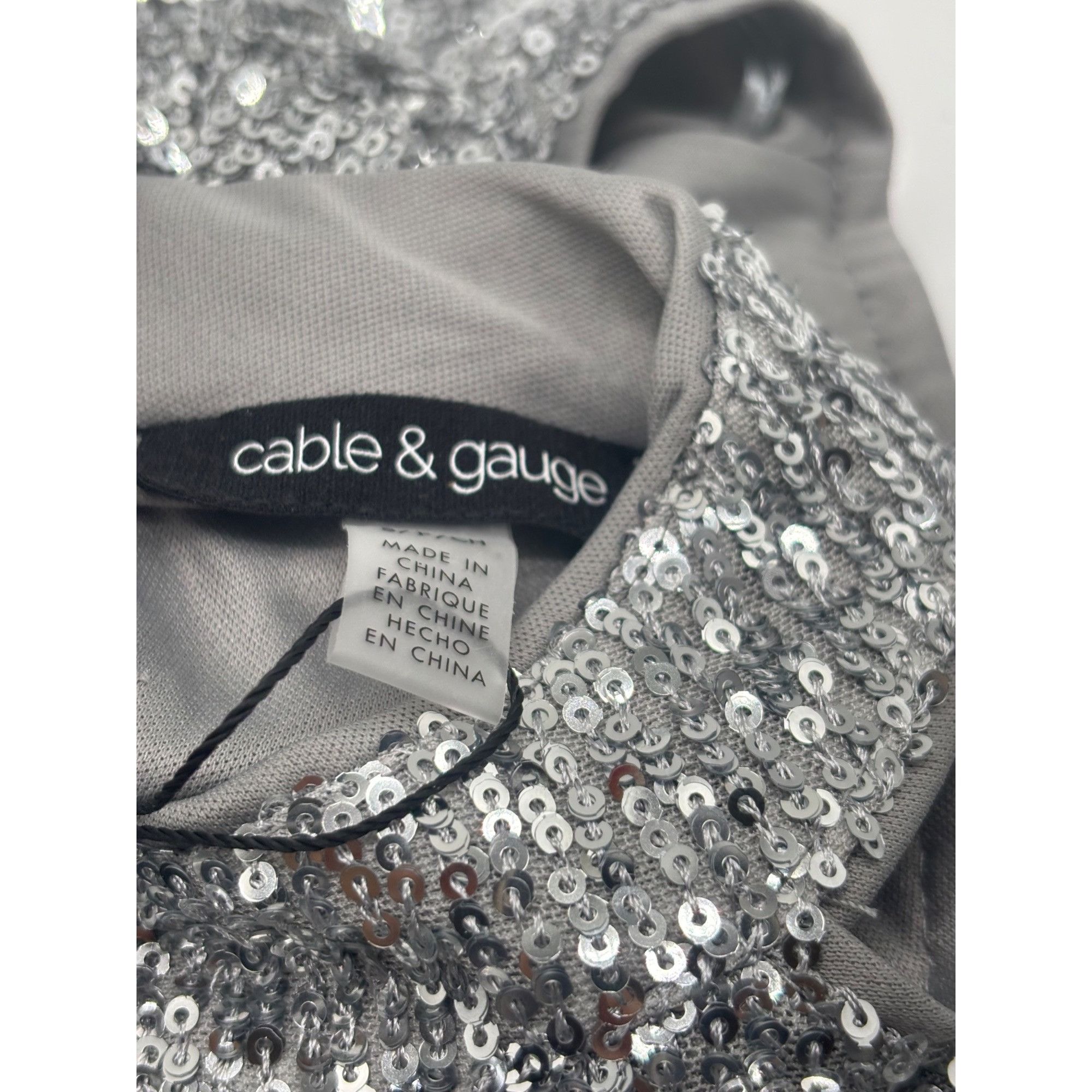 Other Cable & Gage Lunar Silver Sequin Halter Top, Sz. S Size S / US 4 / IT 40 - 6 Thumbnail