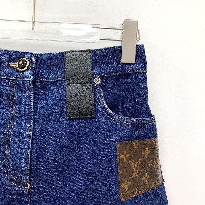 Louis Vuitton Louis Vuitton 22 Dark Blue Floral Patchwork Cotton Washed Size 35" - 3 Thumbnail