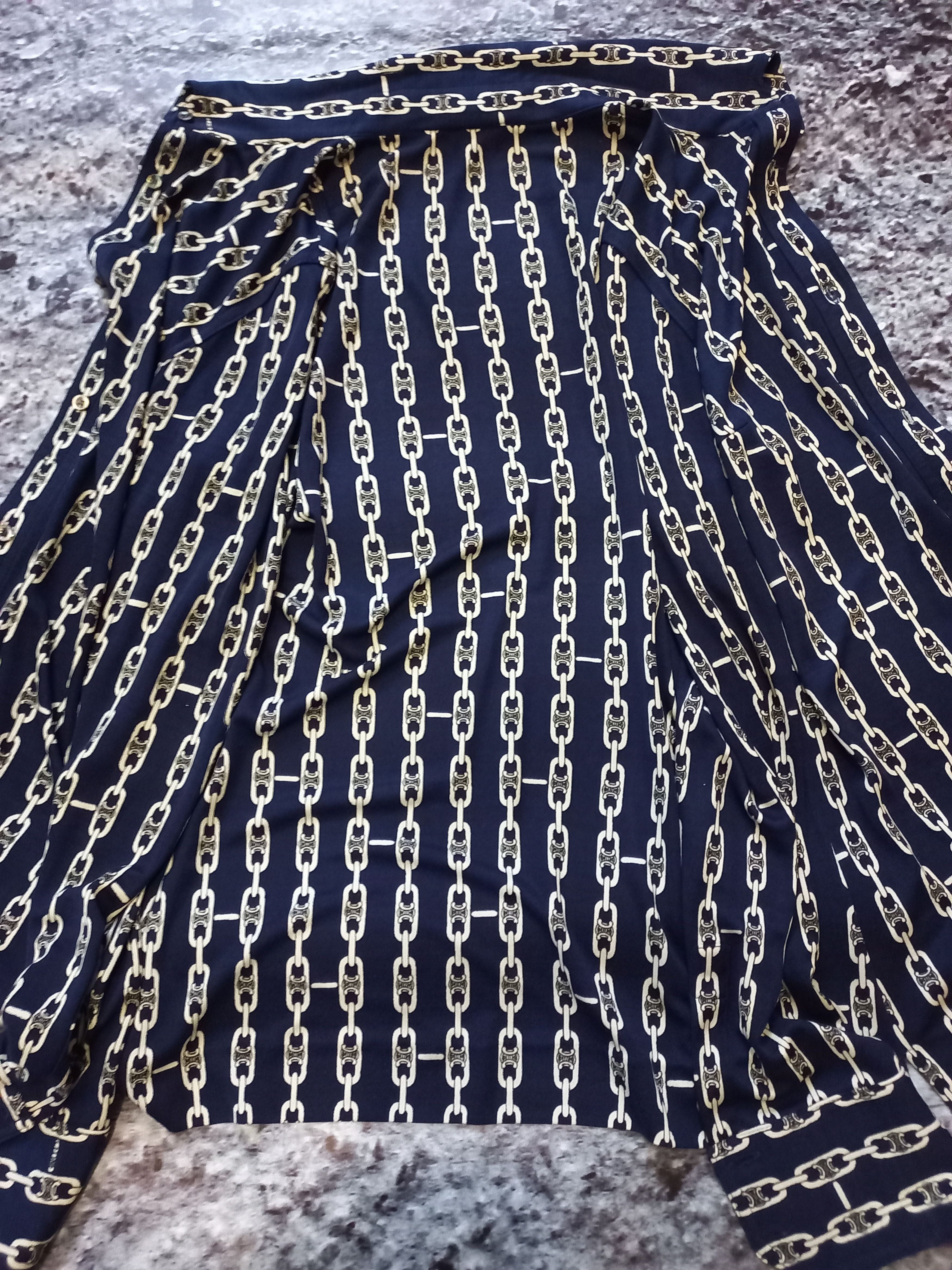 Celine × Vintage Shirt Celine Blue Womens, Pure Shilk 100 Size L / US 10 / IT 46 - 18 Thumbnail