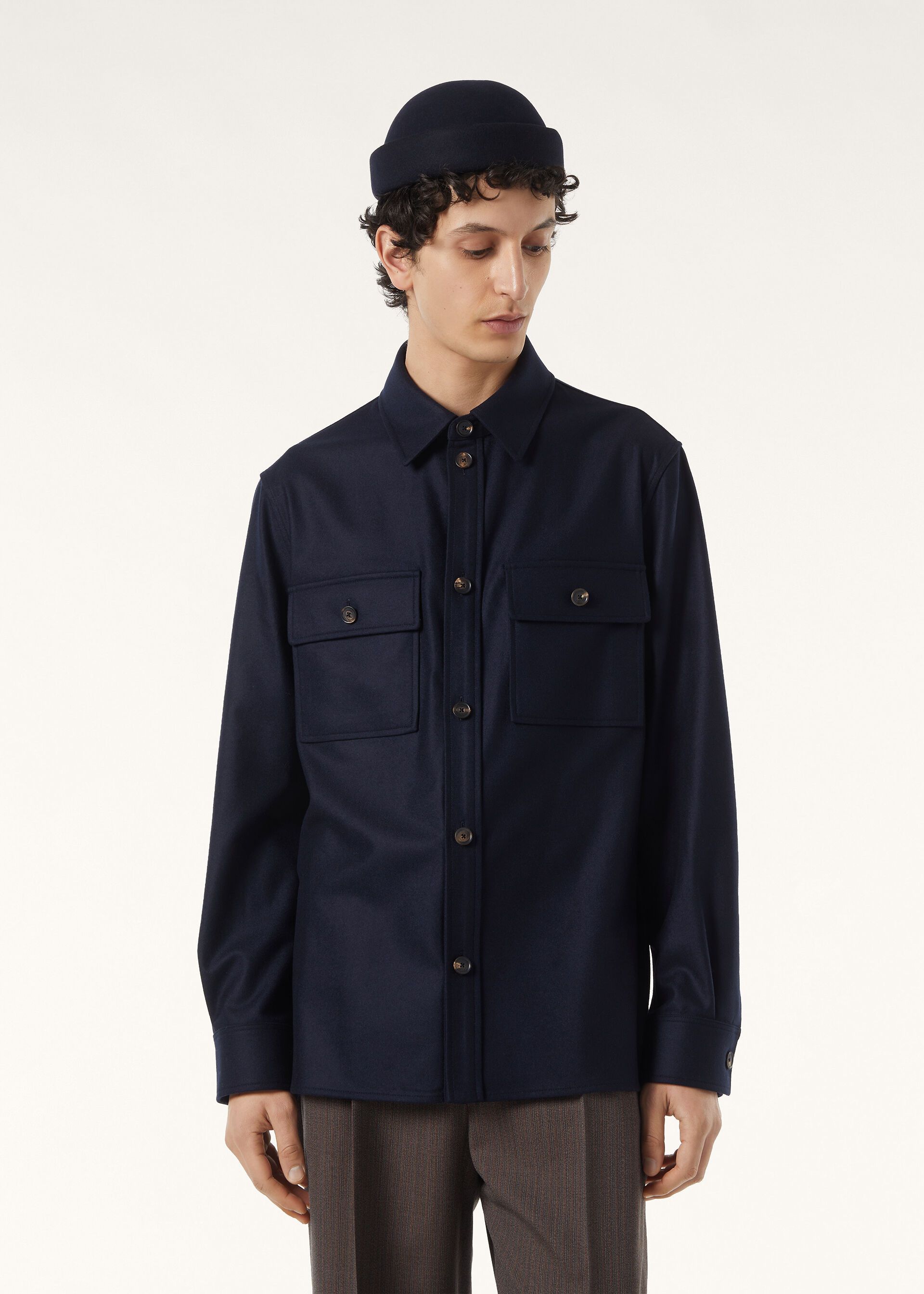 Loro Piana os11x0326 FAQ1848 Jim Overshirt in China Blue Size US S / EU 44-46 / 1 - 4 Thumbnail