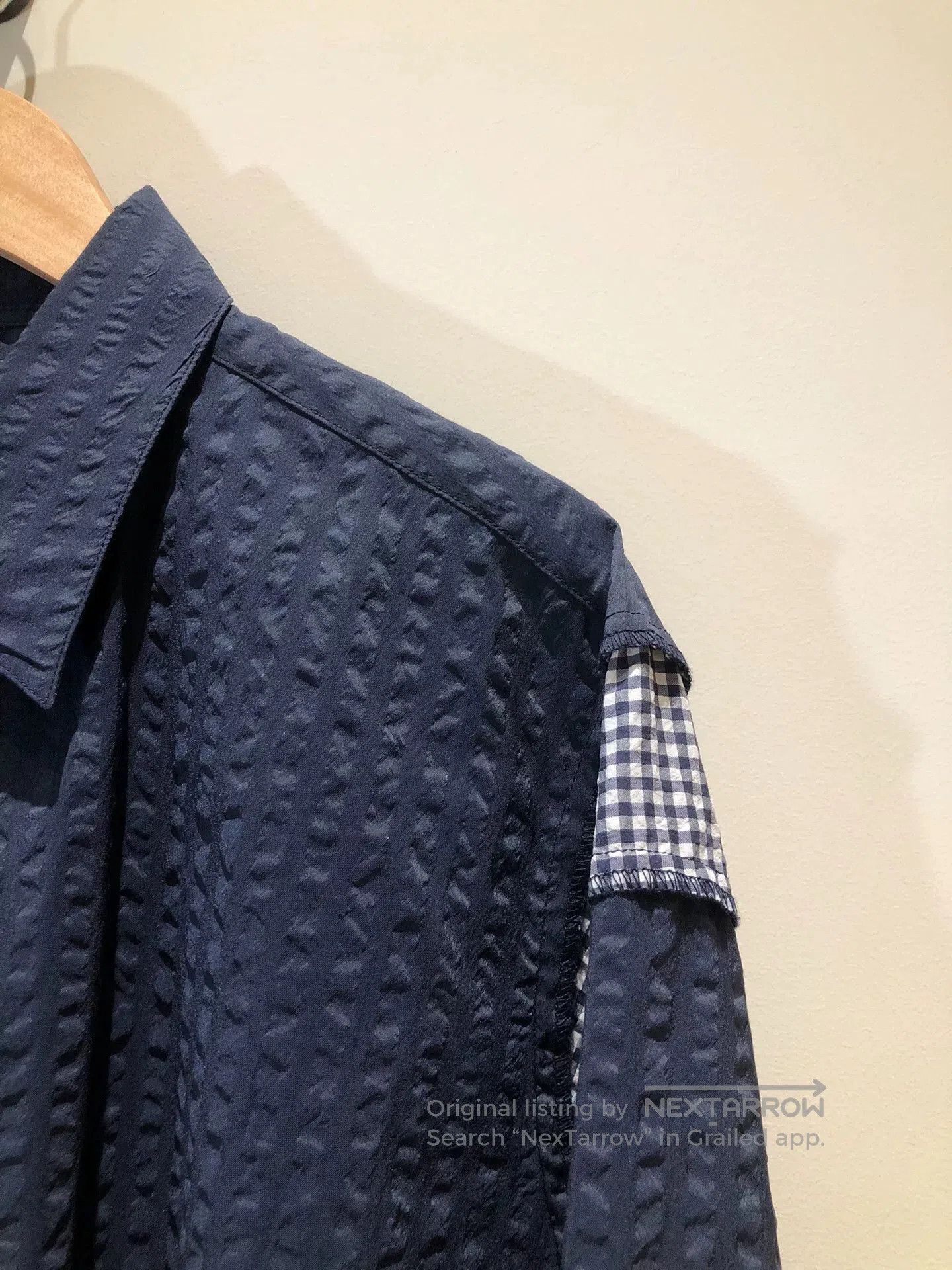 N.Hoolywood N.HOOLYWOOD Seersucker Patchwork Shirt. Size US L / EU 52-54 / 3 - 4 Thumbnail